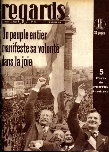 Regards, 16 juillet 1936, rassemblement place de la Bastille