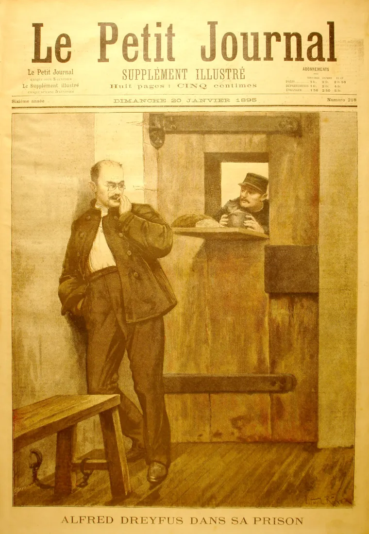 Alfred Dreyfus dans sa prison, {Le Petit Journal} du 20 janvier 1895, coll.mhv.