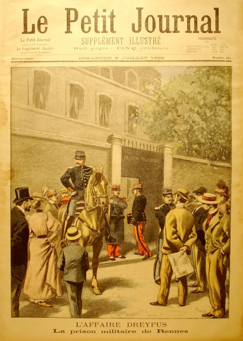 La prison militaire de Rennes où Alfred Dreyfus attend son second procès, {Le Petit Parisien} du 9 juillet 1899, coll.mhv.