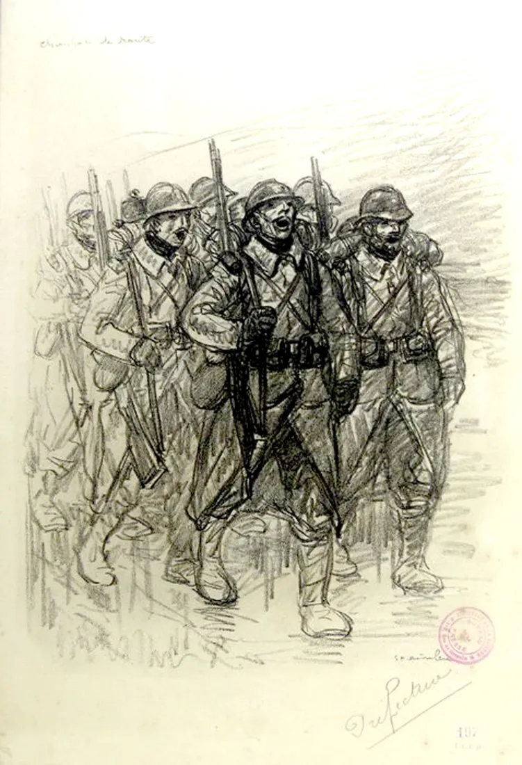 Théophile Alexandre Steinlen, Chanson de route, lithographie, 1917, coll. mhv