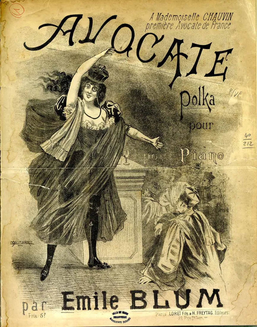 L'avocate, partition, coll. Marguerite Durand