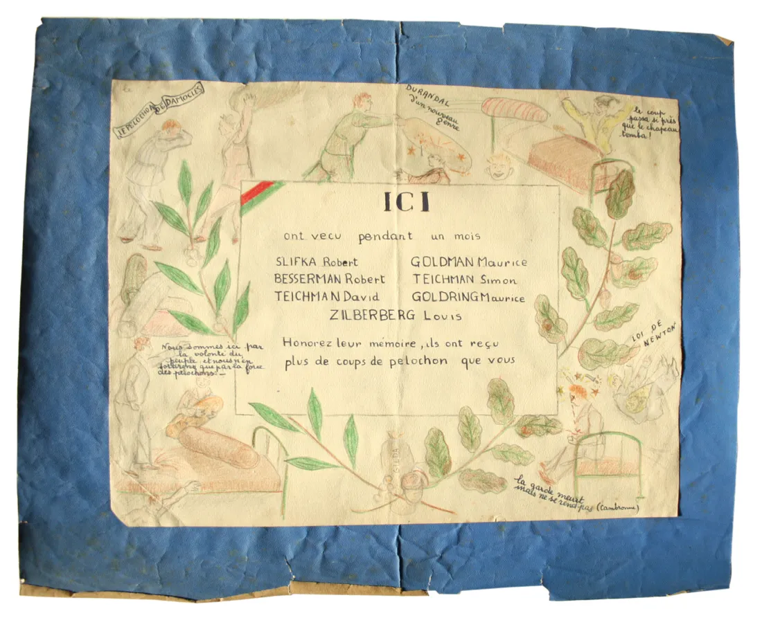 Le pelochon de Damoclès, 1950 , crayon et gouache sur papier, 41 x 33,5 cm, fonds de la CCE-UJRE, coll. mhv