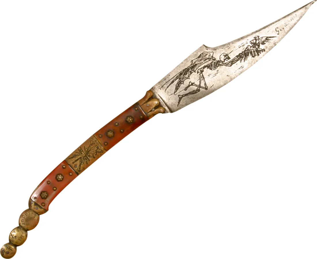 Poignard gravé et signé par Francisco de Goya, 1808, coll. mhv.